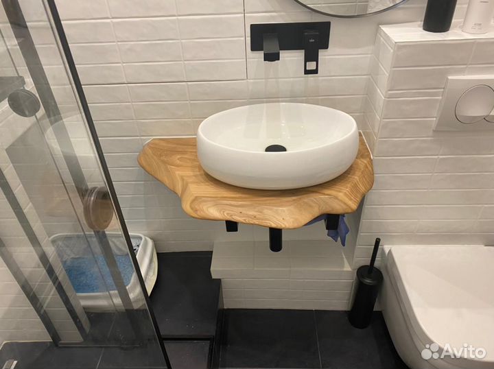 Столешница под раковину из карагача