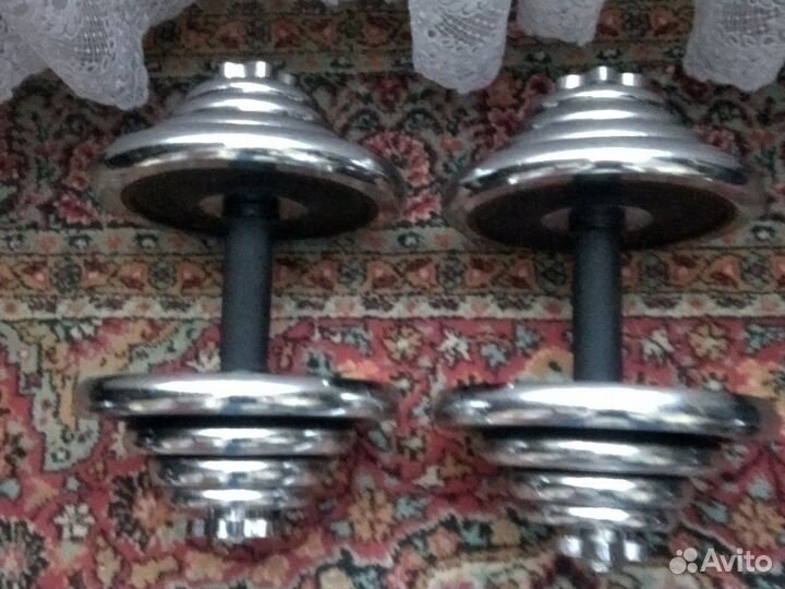 Гантели Torneo хром и штанга EZ