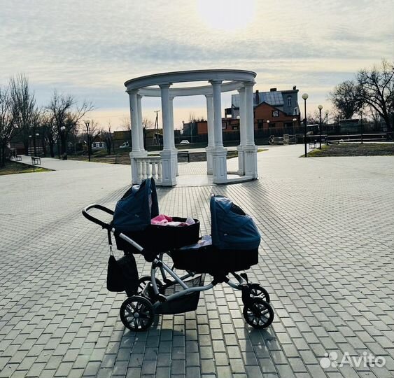 Коляска для двойни bebetto 42 2в 1