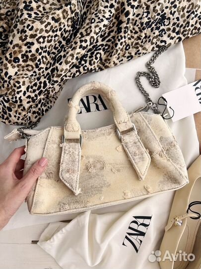 Кожаные балетки, сумка, платье Zara, оригинал