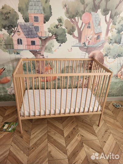 Детская кровать IKEA с матрасом 120x60