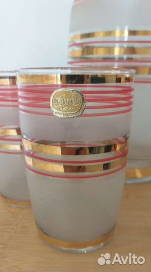 Набор кувшин и стаканы стекло Богемия