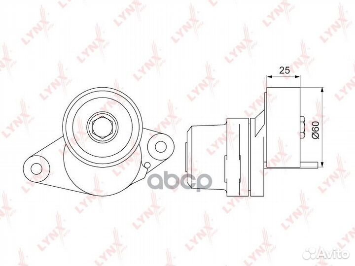 Ролик поликлинового ремня натяжной PT-3270 lynx