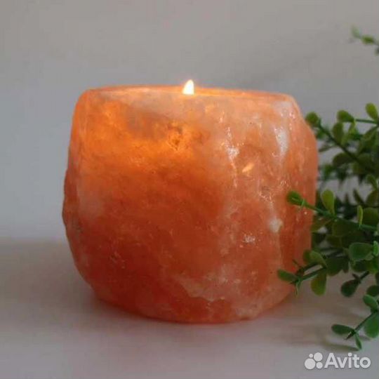 Подсвечник из гималайской соли не огранённый