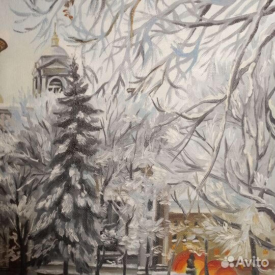 Картина маслом холст на картоне