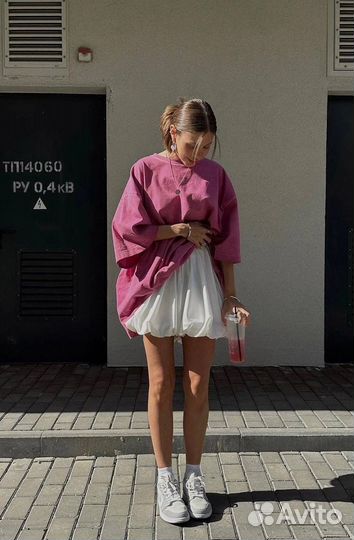 Юбка баллон мини lime