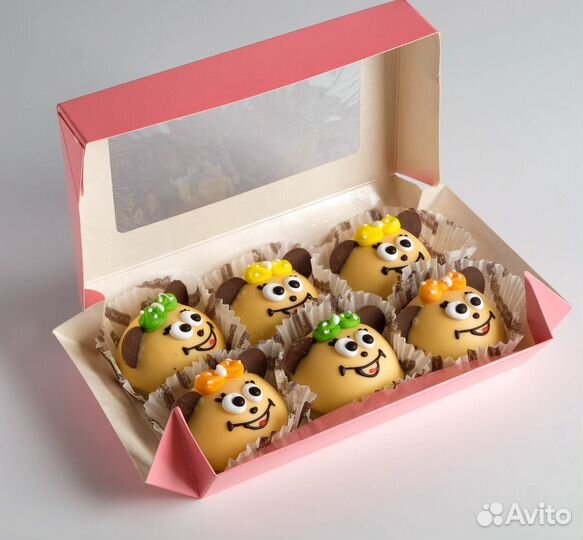 Коробка самосборная с окном, 20*12*4 см, 1 шт. Цвет крафт