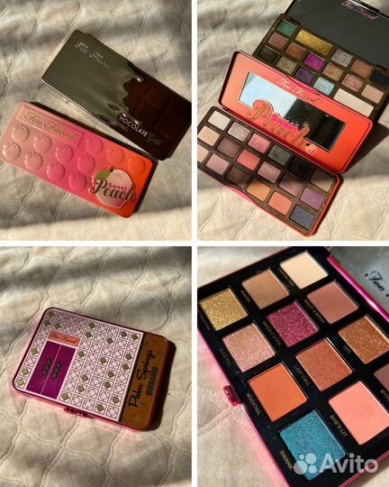 Палетка теней too faced chocolate / peach