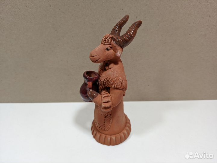 Коза статуэтка керамическая, глиняная фигурка