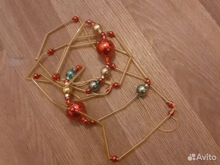 Ёлочная игрушка бусы стеклярус