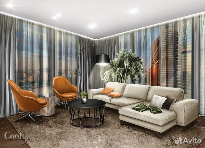 Скетч визуализация интерьера, экстерьера