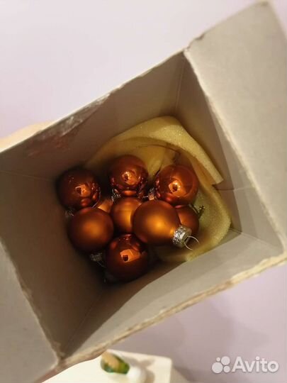 Набор стеклянных ёлочных шаров мини