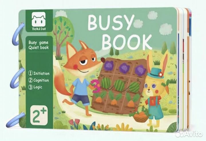 Развивающая книжка с липучками для малышей