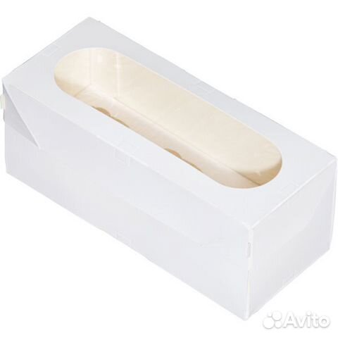 Коробка для 3 капкейков с окном, белая, PRO