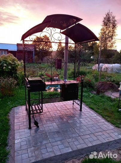 Мангал с печью под казан