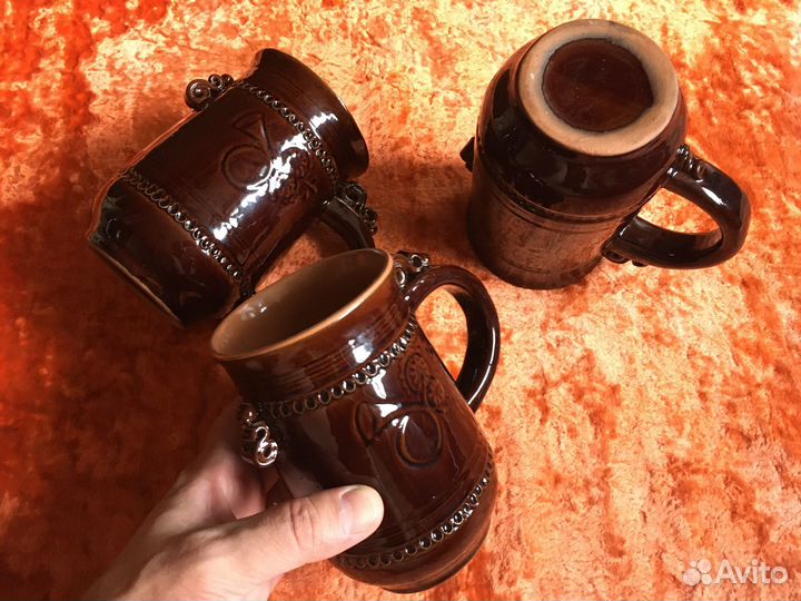 Набор из керамики кувшин и три кружки СССР