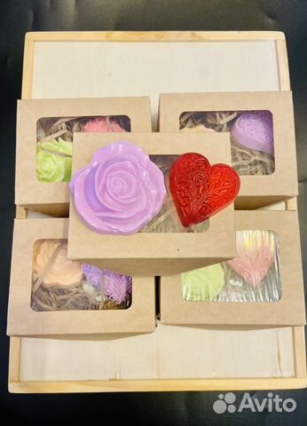 Мыло ручной работы Цветок и сердце