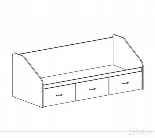 Кровать Ронда кр3Я-080 800х2000 мм, Ясень светлый