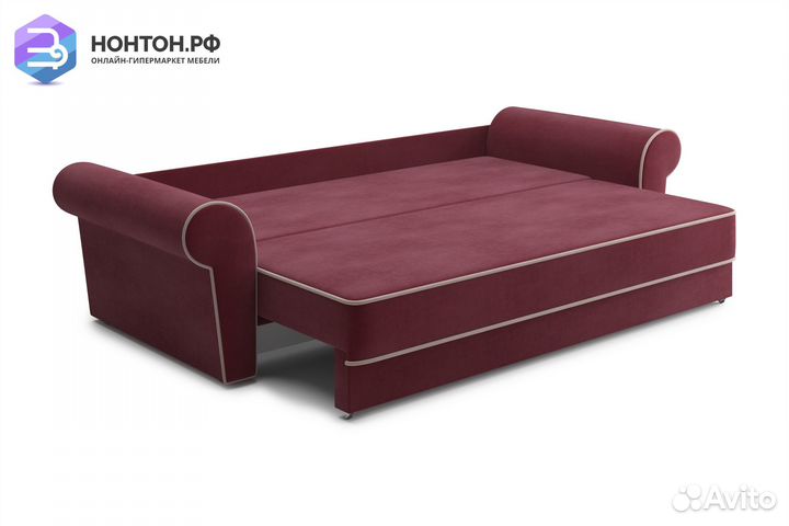 Диван еврокнижка Прованс 3-х местный бордовый