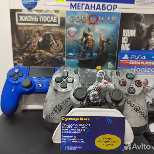 PS4 Slim 1 TB, 2 геймпада, диск. Магазин Гарантия