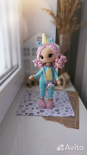 Вязаная кукла. Единорожка