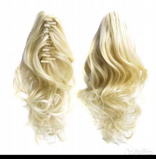 Волосы на заколках блонд