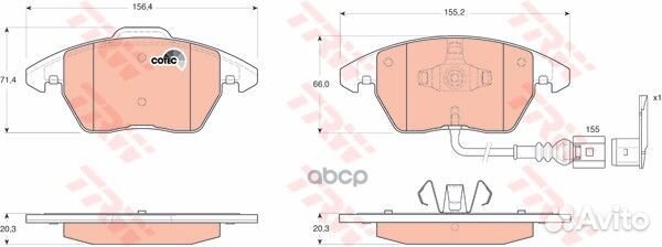 Колодки тормозные дисковые перед GDB1550 TRW