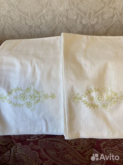Наволочки СССР белые с вышивкой 75х75