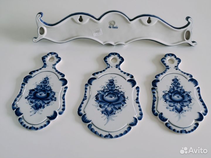 Гжель набор сырных досок авторская роспись