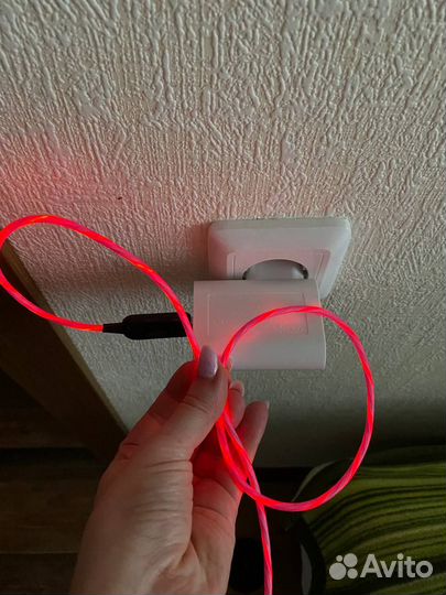 Кабель для зарядки Type-C, 2.4А Светящийся шнур