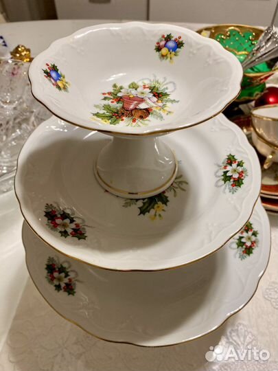 Вазы на ножке 3 шт. Kahla Германия Разборная Горка