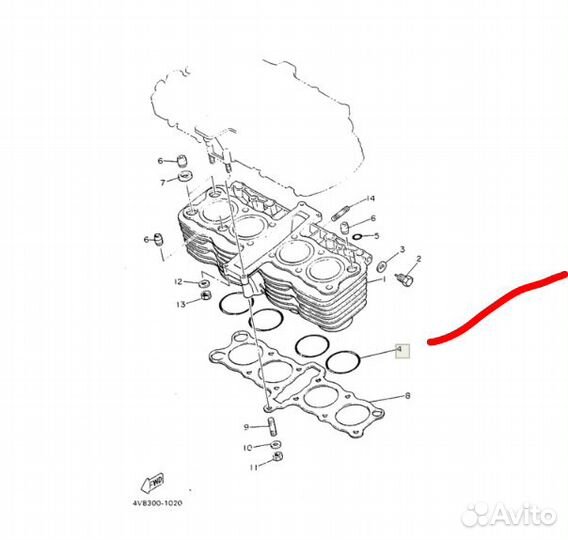 Прокладка Yamaha 93210-568G8-00