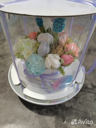 Зефирные цветы в коробке