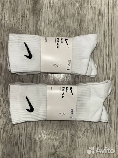 Носки nike everyday белые высокие 3 пары