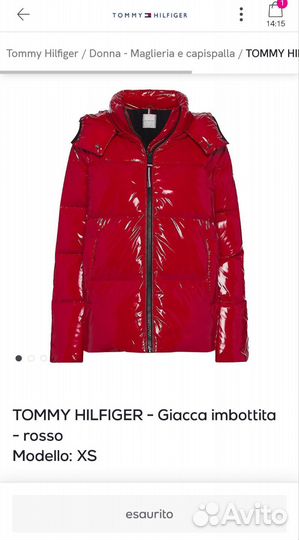 Пуховик Tommy Hilfiger Xs оригинал