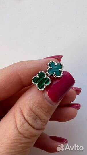 Серьги van cleef серебро новые