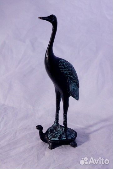Журавль на Черепахе - Статуэтка из Бронзы ru*668