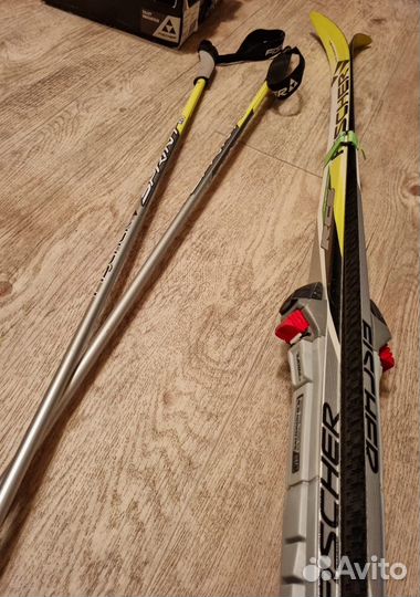 Лыжи беговые fischer sprint crown +палки+ ботинки