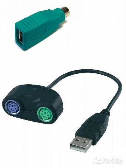 Переходник PS/2 USB DIN AT разъем, клавиатура COM