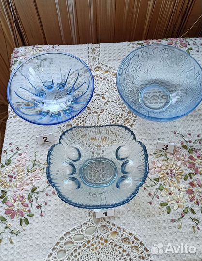 Посуда из цветного стекла СССР