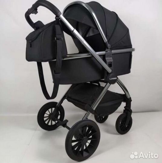 Коляска 2в1 Новая шикарная модель (чёрная)