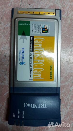 Адаптер Ethernet RJ-45 - pcmcia в ретро ноутбук