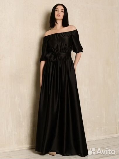 Черное платье в пол 48 размер