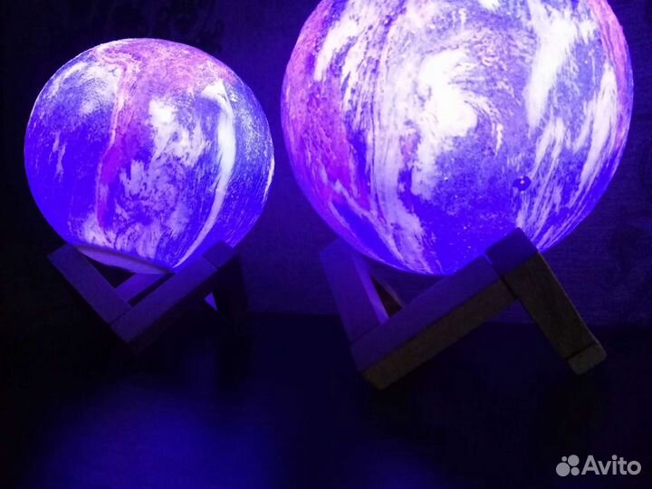 Светильник Луна галактика + подставка. акб, пульт