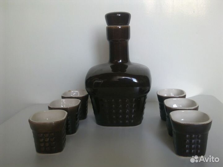 Штоф/графин и стопки, керамика, СССР, 1960-е