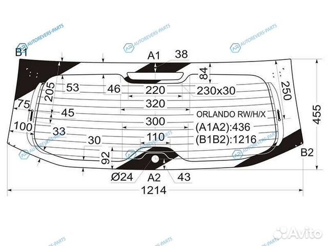 Orlando rwhx Стекло заднее с обогревом chevrolet 1