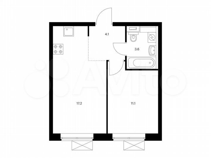 1-к. квартира, 36 м², 29/33 эт.