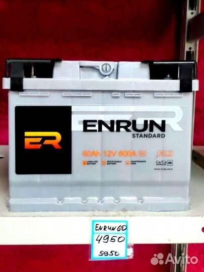 Акб enrun 12V 60 Ah 600 A