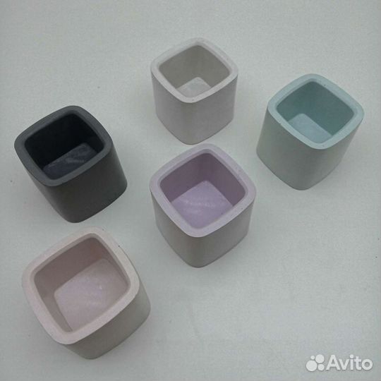 Кашпо для кактусов, суккулентов, свечей, из гипса