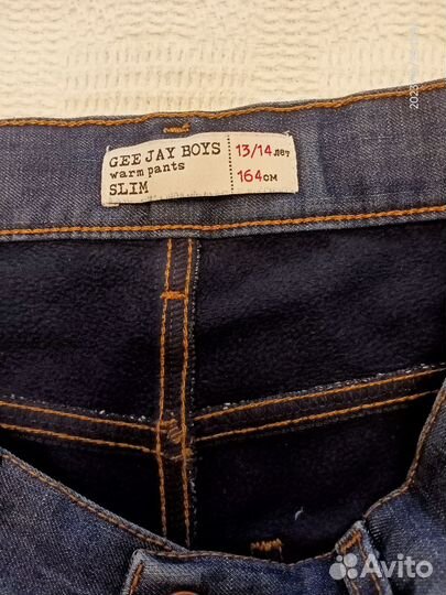 Джинсы утеплённые р.164